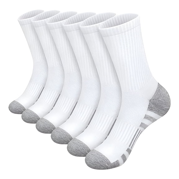 TELOLY Mens Athletic Crew Socks Men'S Basketball Socks Solid Color Short 5Pc Socks