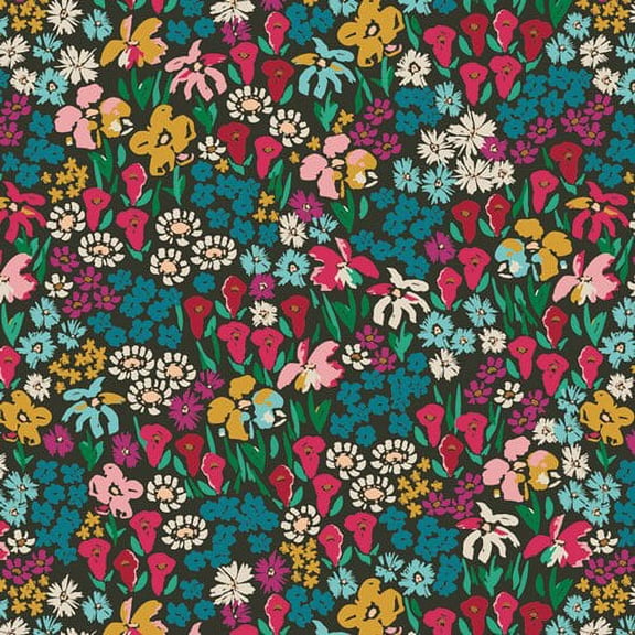 Bright Floral cotton - Bloomkind Meadow Flower Society AGF Sold by the Quarter Yard