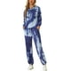 thumbnail image 1 of INSPIRAR CHIC Conjuntos de Sudadera Tie Dye para Mujeres, Sudadera con Capucha, Jogging, Conjunto de 2 Piezas, Color Azul, 1 of 7