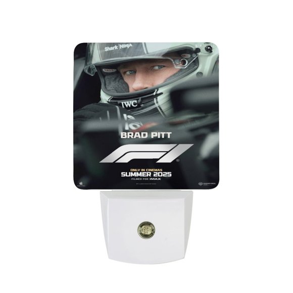 F1 de Brad Pitt Luz nocturna LED con sensor de anochecer a amanecer para dormitorio, baño, pasillo, escaleras - Lámpara LED nocturna de enchufe, 0.5W - 1 pieza