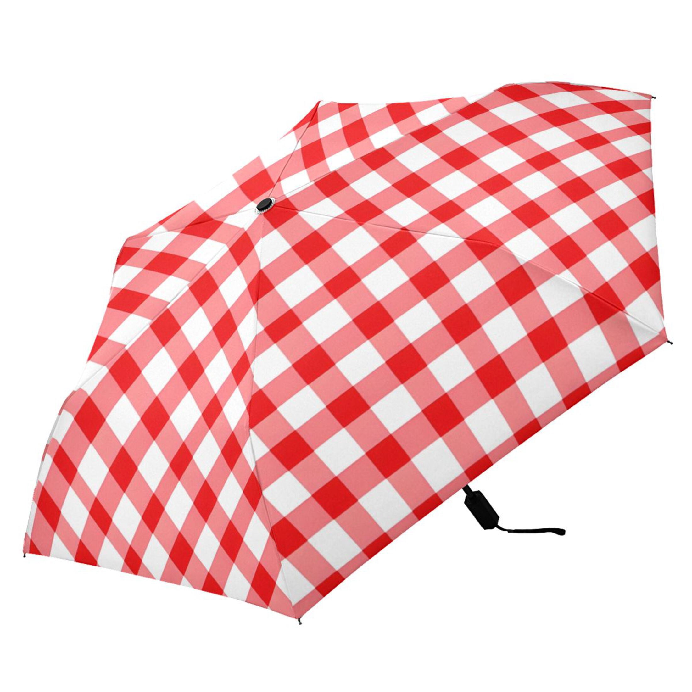 ALAZA Checkered Grid-d3 UPF 50+ Compact Folding Umbrella for Rain Travel Umbrella Packable