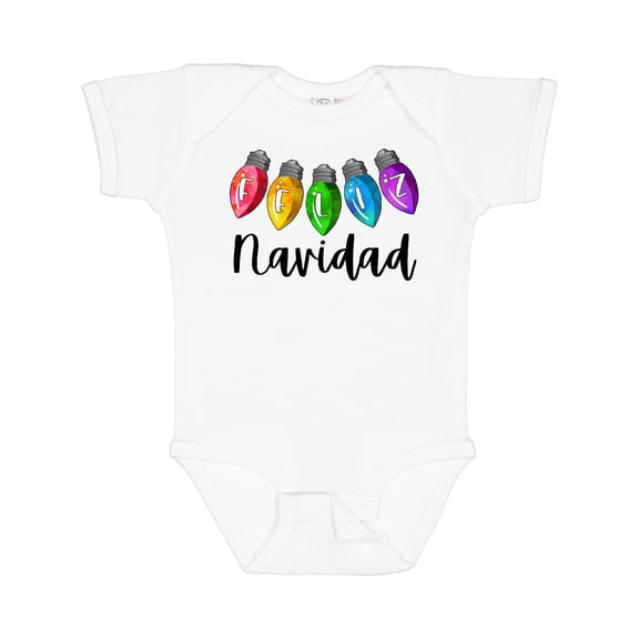 Inktastic Feliz Navidad Rainbow Holiday Lights Boys or Girls Baby Bodysuit