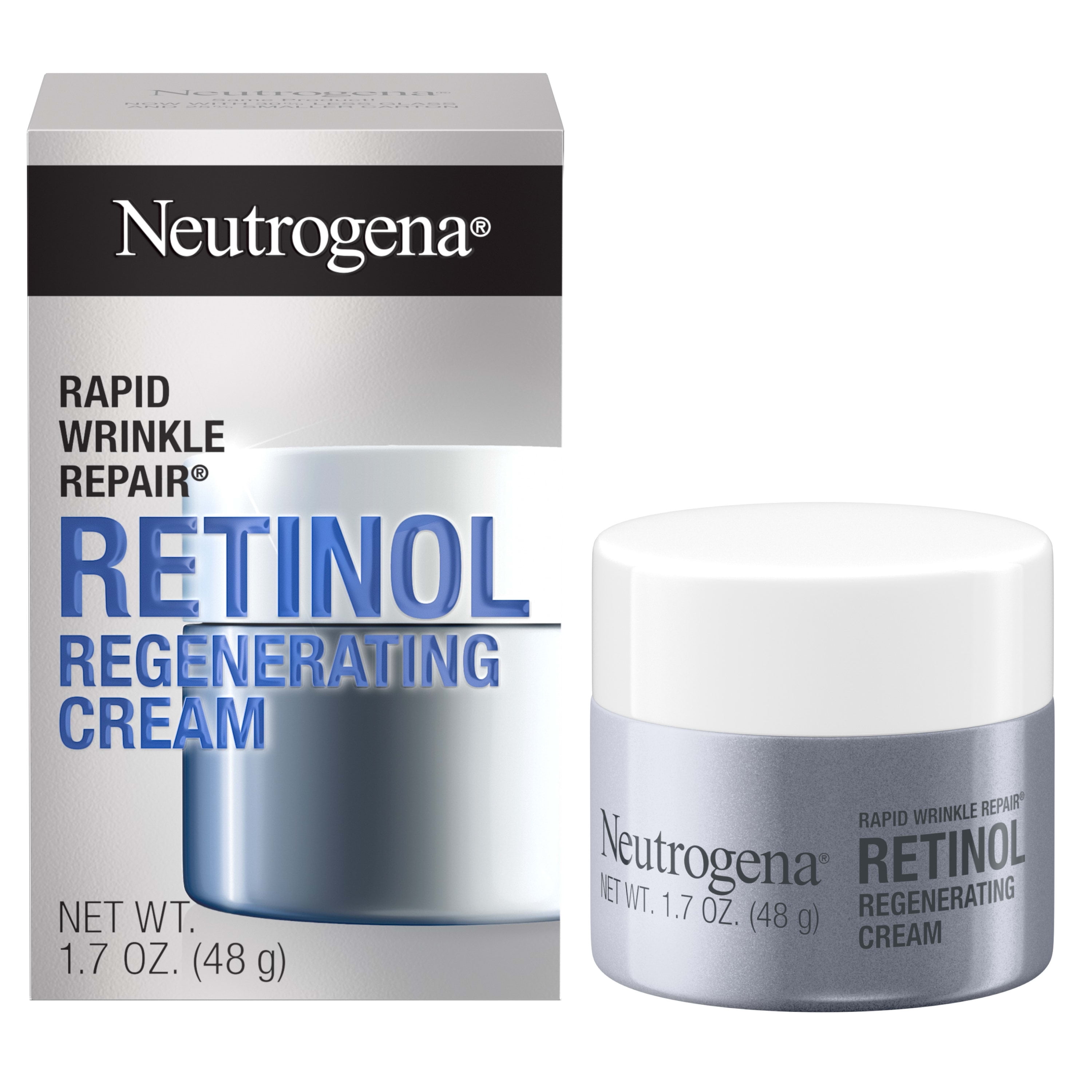 Neutrogena Rapid Wrinkle Repair Retinol Cream, Hyaluronic Acid Face Moisturizer, 1.7 oz