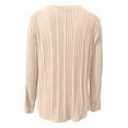 thumbnail image 5 of Sweaters For Women Solid Color Long Sleeve Knitted Pullover V Neck Tops Soft Comfortable Casual Everyday Wear Versatile Women Sweaters Beige L, 5 of 6