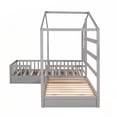 thumbnail image 6 of [Practical and Comfortable] Wood House Bed Twin Size - Gray, 2 Twin Beds with Fence & Slatted Frame, 6 of 13