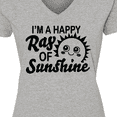 thumbnail image 4 of Inktastic Im a Happy Ray of Sunshine with Happy Sun Women's V-Neck T-Shirt, 4 of 5