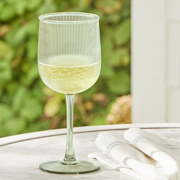 Better Homes & Gardens Acrylic Tinted Texture Stemless Wine Glass, Green, 1-Count