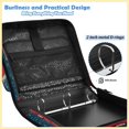 thumbnail image 4 of Red-truck Printed Zipper Binder with Handle&Shoulder Strap 2 inch 3 Ring 500+300 Sheet Capacity File Folder Organizer, 4 of 8