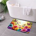 thumbnail image 3 of FJPT Colorful Butterflies And Flowers Non Slip Flannel Floor Mat Kitchen Mat For Bathroom Kitchen Bedroom Decor 24x16 inch, 3 of 5
