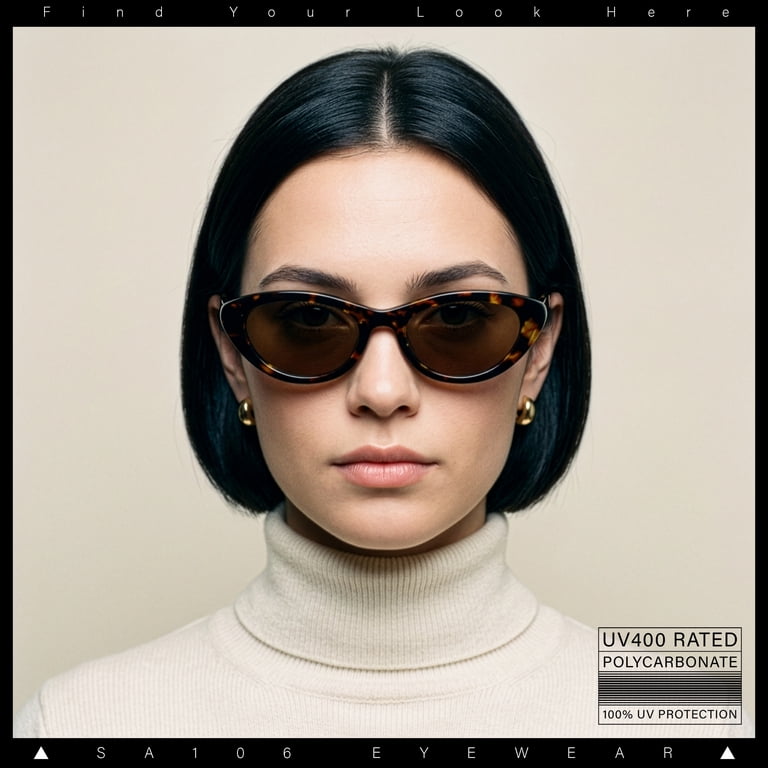 SA106 Womens Classic Mod Soft Cat Eye Plastic Sunglasses  display picture 1