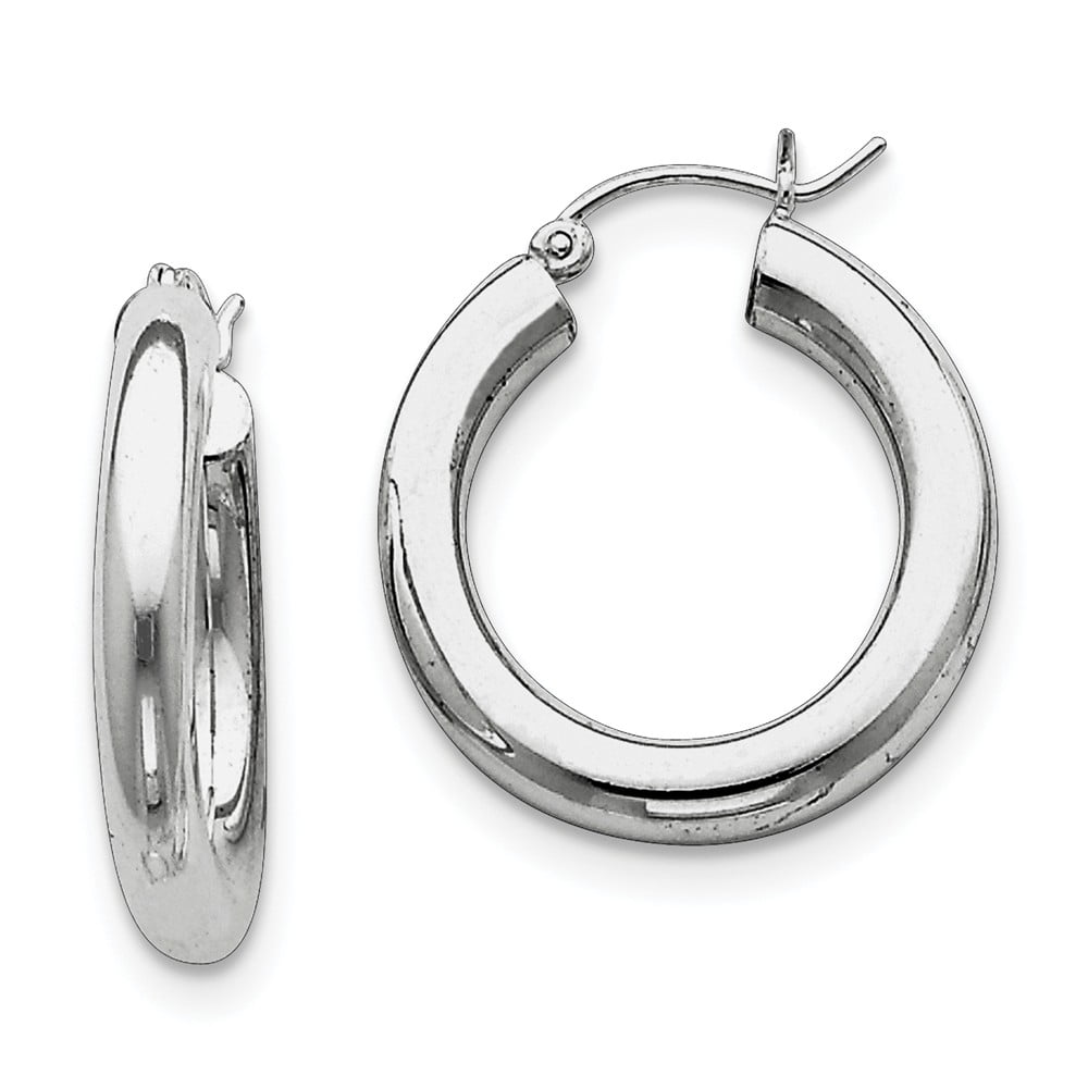 Jewelry 925 Sterling Silver Polished Hollow tube Hinged post