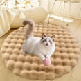 thumbnail image 4 of Lanola Deluxe Plush Dog Crate Beds, Washable Soft Shaggy Round Cat Sleeping Mat Pad, Kitten Supplies for Indoor Pets, Anti-Slip Area Rugs for Living Room Bedroom(Gray,15in), 4 of 7