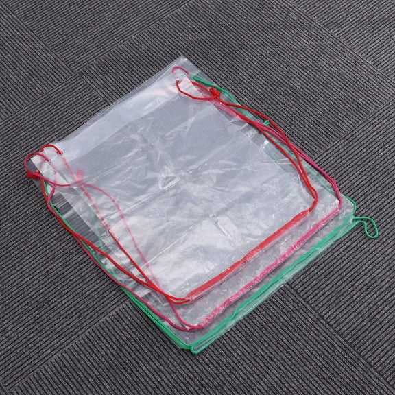 BEADCEST Transparent Drawstring Storage Bags with Water Resistant Fabric, Clear Organizer Pouches for Travel and Home