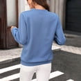 thumbnail image 3 of Women's Half Zip Tops Crew Neck Long Sleeve Texture Pullover Fall Winter Fashion Casual Sweatshirts Loose Fit (L, Blue), 3 of 9