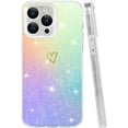 thumbnail image 7 of Compatible with iPhone 14 Pro Max Case Luxury Shiny Laser Cute Love Heart Flexible Glitter Soft Silicone Cover Shockproof Camera Protection Bling Case for iPhone 14 Pro Max Women Girls, 7 of 7