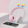 thumbnail image 2 of Pisexur - Auriculares Bluetooth plegables con inserción de tarjeta para hombre, con diseño de orejas, coloridos y luminosos, para niños, organizador de electrónica., 2 of 6