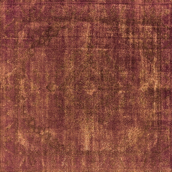 Ahgly Company Indoor Square Oriental Orange Industrial Area Rugs, 8' Square