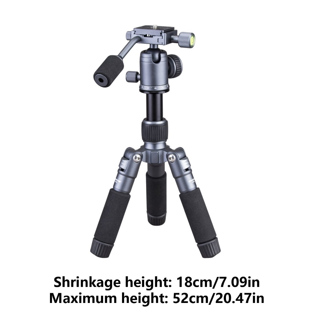 Tabletop Mini Tripod 20Inch 360 Degree Rotation Head Aluminum Travel Desktop Tripod for DSLR Cameras and Phones