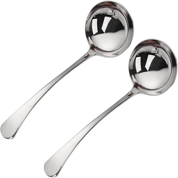 ACDANC Small Soup Ladle,2 Pcs Stainless Steel,7.48",for Sauce and Gravy,1 oz