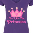 thumbnail image 4 of Inktastic Yes I Am the Princess Crown Women's V-Neck T-Shirt, 4 of 5