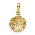 thumbnail image 3 of 14K Yellow Gold Charm Pendant 14 mm 11 Solid Satin & Diamond -Cut Volleyball, 3 of 4