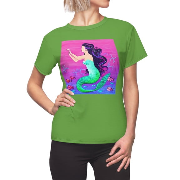 Mermaid-Core "Aqua Girl" Cut & Sew Tee