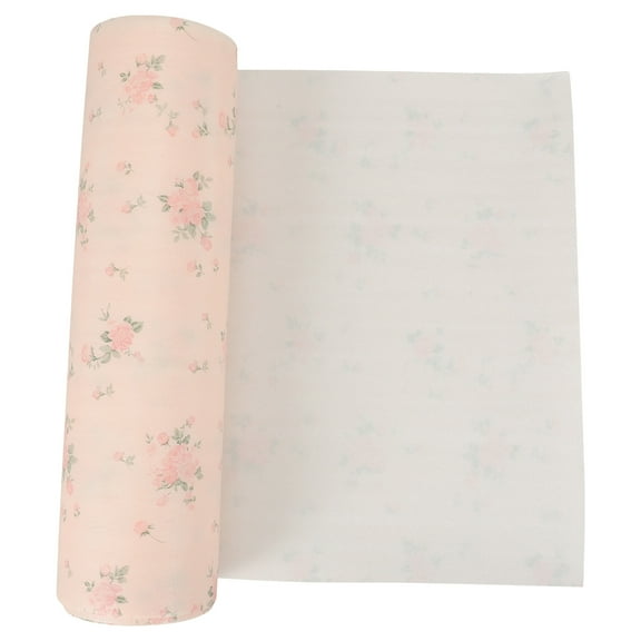 FRCOLOR  Small Floral Cabinet Mat Liner Drawer Peel and Stick Wallpaper Pink Refrigerators Shelf