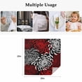 thumbnail image 4 of Red White Cloth Napkins, Abstract Black Chrysanthemum Flower Floral Washable and Reusable Dinner Napkins Set of 6, Table Napkin for Kitchen Party Birthday Wedding Hotel Housewarming 20"x20", 4 of 8