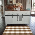 thumbnail image 3 of Fall Door Mat Front Door Rug Farmhouse Brown and White Buffalo Check Rug Layered Welcome Door Mat for Front Porch Decor, Front Door, Farmhouse Decor (27.5"x43", Coffee and White), 3 of 17