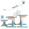 thumbnail image 3 of Floseru Kids Table and Chairs, Kids Desk and Chair Set School Desk with Chair Adjustable Kids Art Table with Widened Desktop, Book Clips and Storage Drawer, Multi Separation, 3 of 10