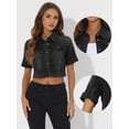 thumbnail image 2 of Chaqueta Corta Informal Allegra K Vaquera Negro S, 2 of 5
