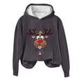 thumbnail image 2 of Prix Réduit! Aqestyerly Hauts de Noël pour Femmes Liquidation Femmes Imprimé de Noël Col Rond Manches Longues Pull Ample, 2 of 3