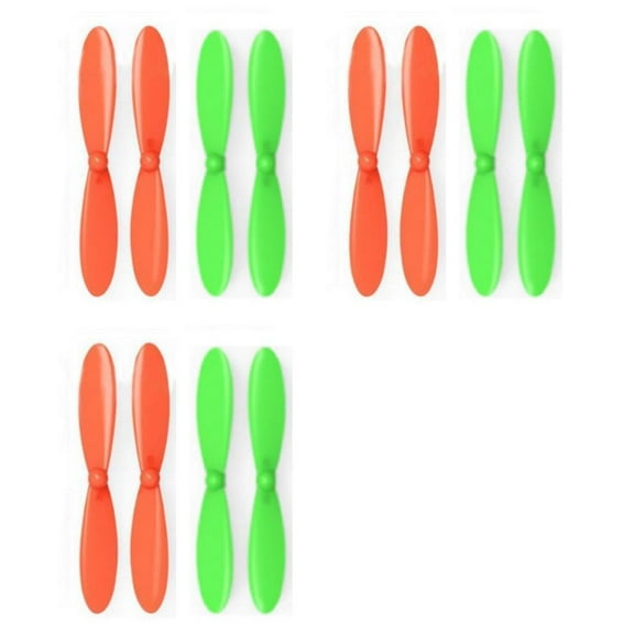 HobbyFlip Orange Green Propeller Blades Propellers Props Compatible with Hubsan X4 H107L 3 Pack