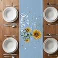 thumbnail image 6 of Light Blue Sunshine Sunflower Table Runner - 72 Inch Long, Kitchen Dining Table Runner Dresser Scarves, Pastoral Bees Farmhouse Floral Farmhouse Decor for Coffee Tables Wedding Party Banquet, 6 of 8