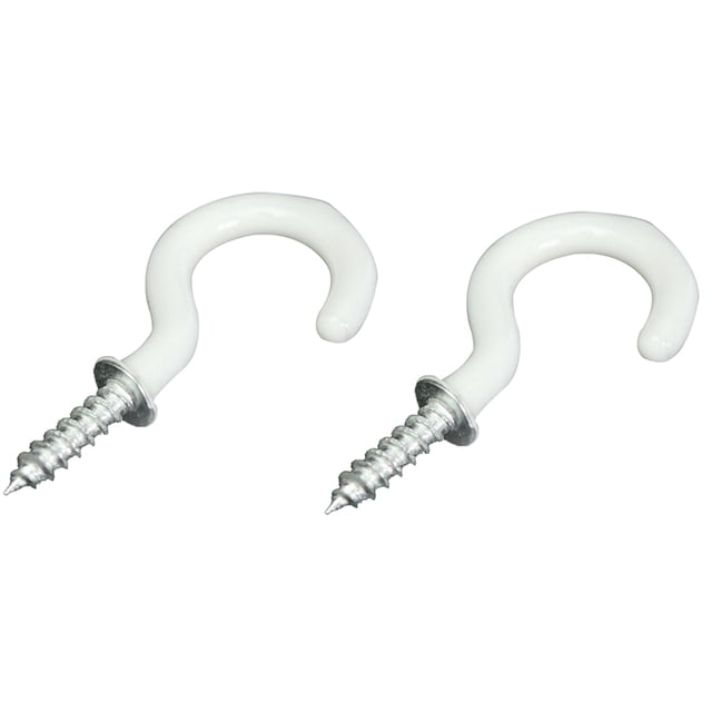 40X Crochets à Visser en Acier Inoxydable Revêtus de PVC pour Tasse Anneau Support de Bijoux de Plante Outil de Bar à Manger S, 40 x Crochets à Visser en Acier Revêtus de PVC, Blanc