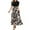 A-Khaki, variant on Summer Dresses For Women Floral Print Wrap Short Sleeve Maxi Dress Ruffle A Line Dress A-Green