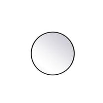 21 in. Metal Frame Round Mirror, Black