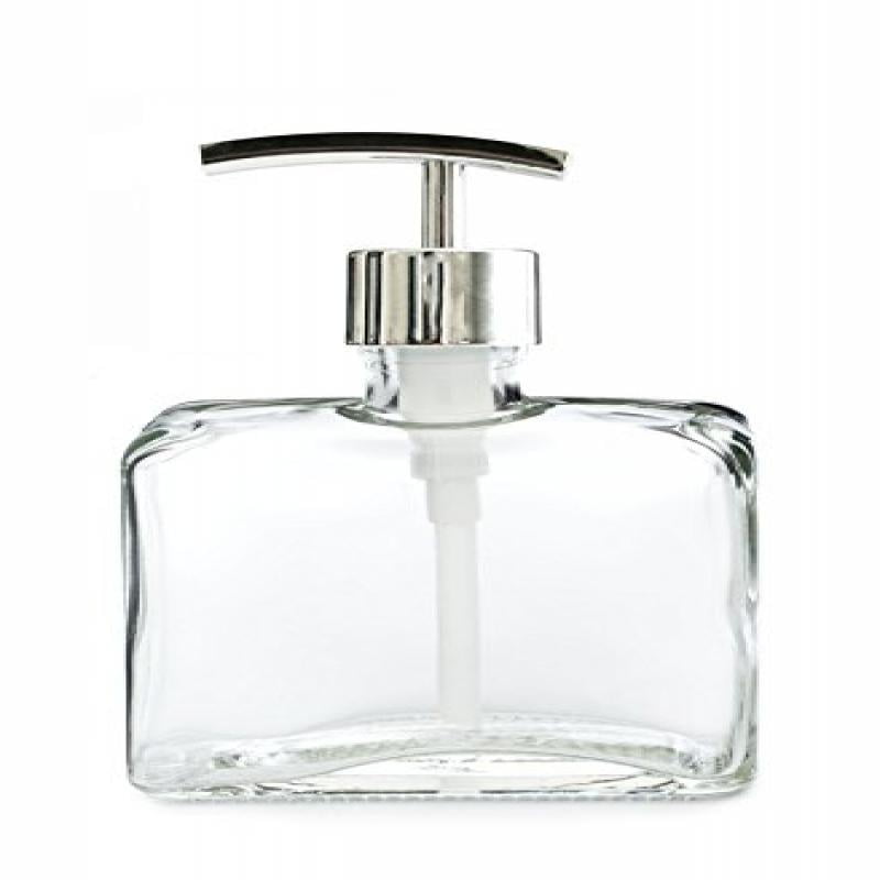 Urban Square Recycled Glass Soap Dispenser with Metal Pump (Chrome