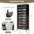 thumbnail image 4 of ANMINY 9-Tier Tall Shoe Storage Cabinet 67"H Shoe Cabinet with Glass Doors 9-Tier Shoe Organizer Rack with 8 Adjustable Shelves Max. Store 27-36 Pairs for Entryway Hallway Cloakroom Living Room, Black, 4 of 8