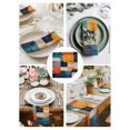 thumbnail image 4 of nqOlkjepod Colorful Block Cloth Napkins Set of 8 Reusable Dinner Napkins, Vintage Abstract Art Geometric Cocktail Napkin Washable Table Napkins for Wedding/Holiday Party/Baby Shower 20"x20", 4 of 8