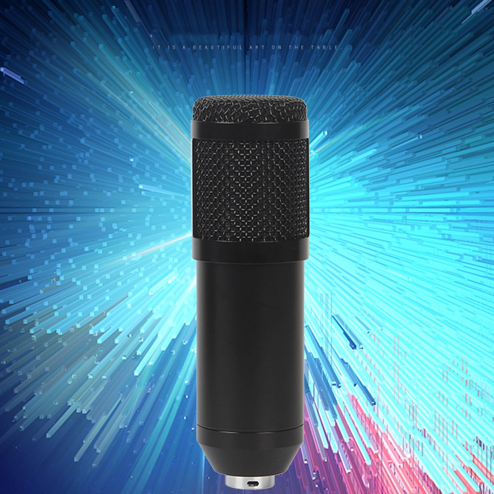 Blasgw BM800 Condenser Microphone USB Sound Card Set Bracket Blowout Proof Recording Live Game Karaoke Broadcasting Special Equipment Multifunctional Wired Microphone Black
