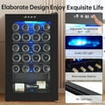 thumbnail image 5 of Wine Fridge 16 Bottle Capacity, Wine Cooler Temperature 7 Levels Adjustable, Temperature Range 40~61°F, Wine Cooler Refrigerator for Red White Wine, Champagne, Beer with Blue Interior Light, 5 of 9