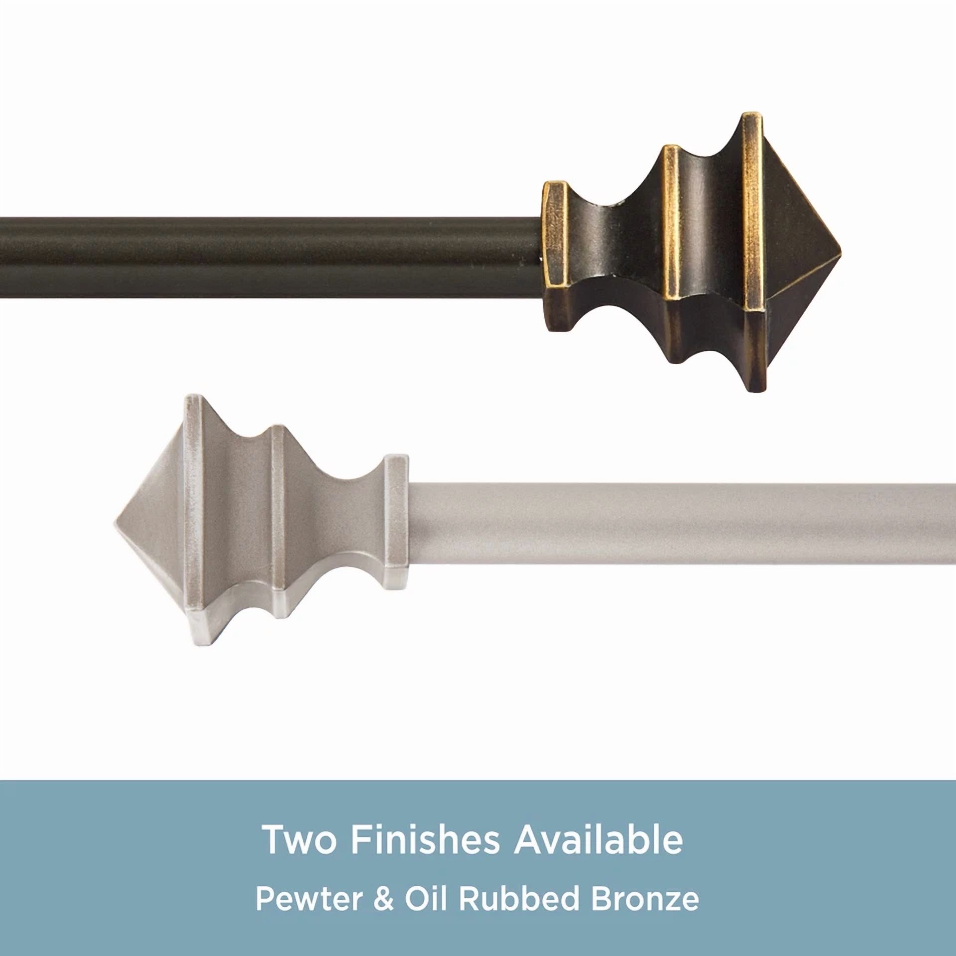 PRIME - Kenney Arts & Crafts 28-48" Adjustable Curtain Rod, 1/2" Dia., Oil Rubbed Bronze