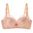 thumbnail image 4 of OSFVNOXV Plus Size Lace Bras for Women Full Coverage Satin Silk Large Bust Solid Color Breathable Everyday Bra First Mothers Day Gift for New Mom ,S-2XL, 4 of 9