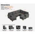 thumbnail image 2 of CHIC HOUSE 106" L Shaped Sectional Sofa with Storage Ottoman Chaise, Corduroy Sofa Convertible Sectional Couches for Living Room, 8 Seater Corner Modular Sofa with Deep Seat Throw Pillows, Gray, 2 of 10