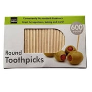 600-Count Round 2.5" Long Wooden Toothpicks - Great for Appetizers, Baking and more!