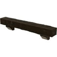 thumbnail image 3 of Ekena Millwork 4"H x 8"D x 72"W Riverwood Faux Wood Fireplace Mantel Kit with Ashford Corbels, Burnished Mahogany, 3 of 10