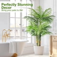 thumbnail image 6 of TROPOW Triple Golden Cane Palm Artificial Tree 4Ft Tall, Large Tropical Palm Tree UV Resistant Fake Plant in Pot for Indoor Outdoor Big House Living Room, (Set of 2), 6 of 8