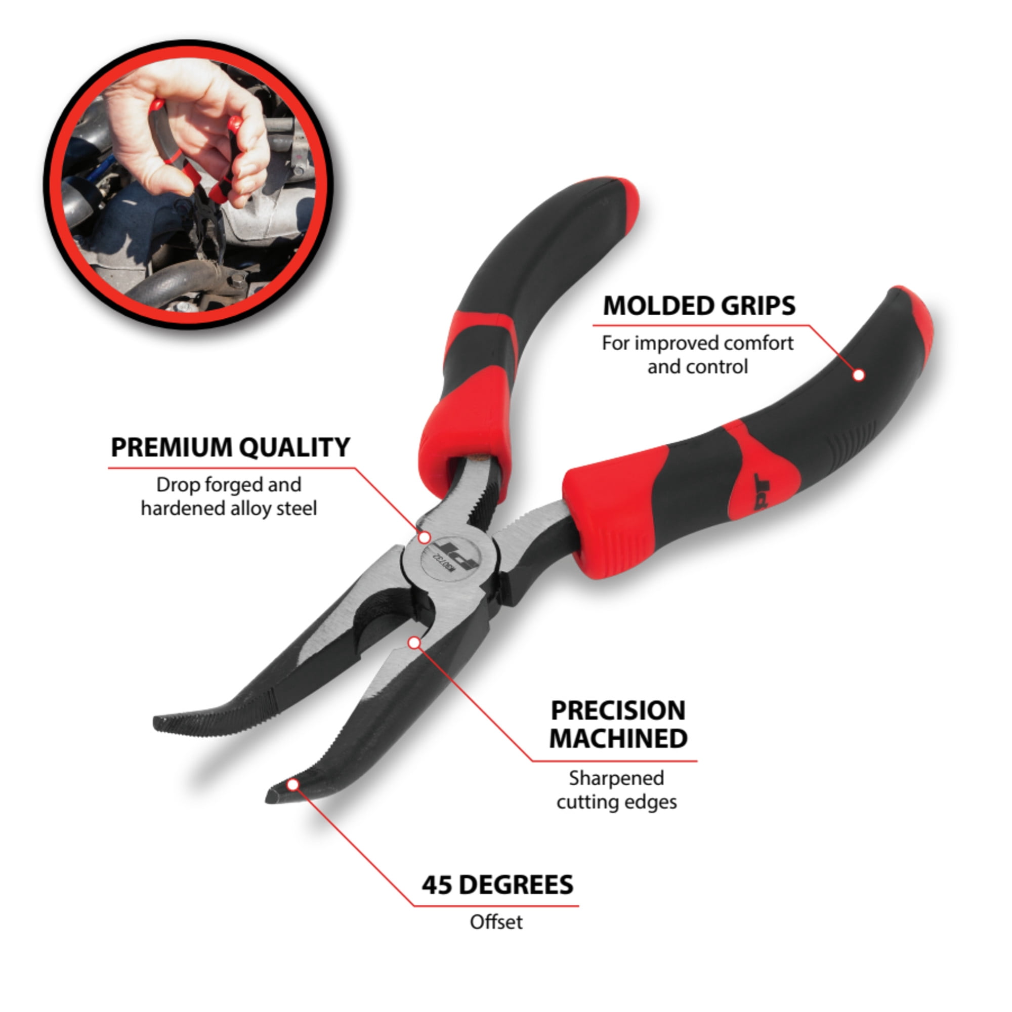 Performance Tool W30732 6-Inch Curved Long Nose Pliers