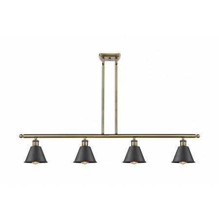 

516-4I-AB-M8-BK-Innovations Lighting-Cobbleskill - 4 Light Island In Art Nouveau Style-10 Inches Tall and 48 Inches Wide Antique Brass Incandescent